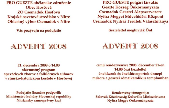 Meghívó az adventi ünnepségre