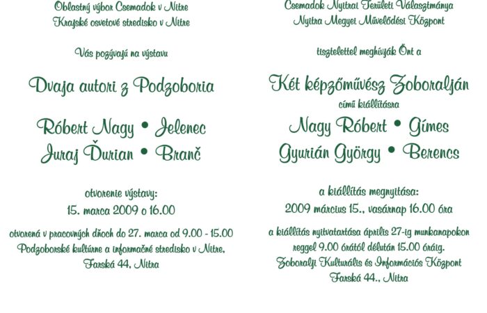 Két képzőművész Zoboralján