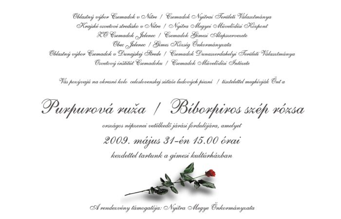 Bíborpiros szép rózsa Gímesi járási versenye