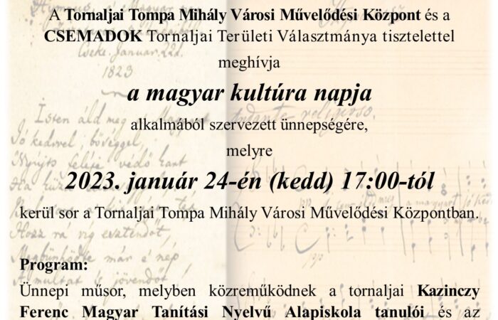magyar kultúra napja-tornalja-2023