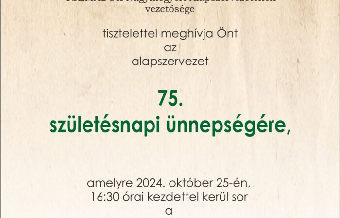 Meghívó – 2024.10.25.